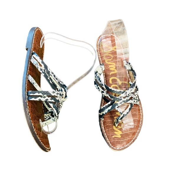 Sam Edelman Georgette Phthalo Snake Print Woven Slides size 9 - Picture 5 of 10